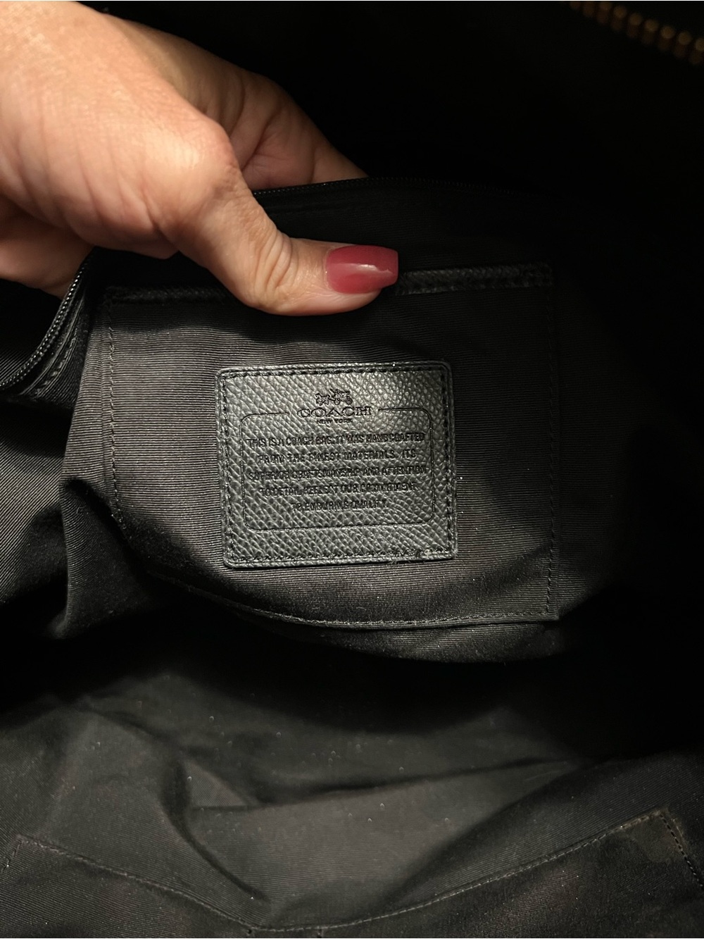 Coach Brown Signature Tote with Black Leather Straps - Picture 11 of 13